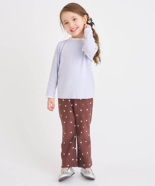 apres les cours（アプレレクール）の「【ジュニア対応】ハート針抜きフリルTシャツ（Tシャツ/カットソー・キッズ・チャコール/レッド/アイボリー/グレー・110/120/130/140/80/90/100）」の17枚目の写真