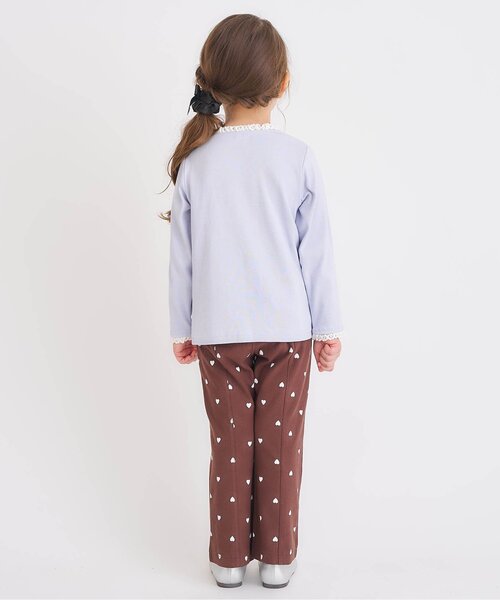 apres les cours（アプレレクール）の「【ジュニア対応】ハート針抜きフリルTシャツ（Tシャツ/カットソー・キッズ・チャコール/レッド/アイボリー/グレー・110/120/130/140/80/90/100）」の18枚目の写真