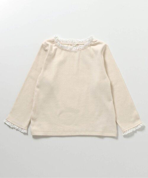 apres les cours（アプレレクール）の「【ジュニア対応】ハート針抜きフリルTシャツ（Tシャツ/カットソー・キッズ・チャコール/レッド/アイボリー/グレー・110/120/130/140/80/90/100）」の12枚目の写真