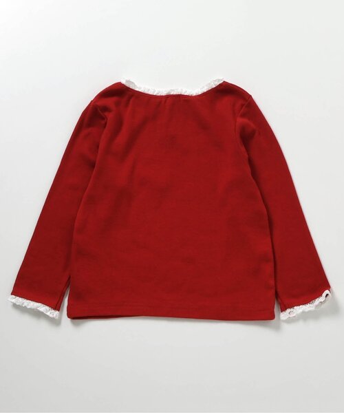 apres les cours（アプレレクール）の「【ジュニア対応】ハート針抜きフリルTシャツ（Tシャツ/カットソー・キッズ・チャコール/レッド/アイボリー/グレー・110/120/130/140/80/90/100）」の13枚目の写真