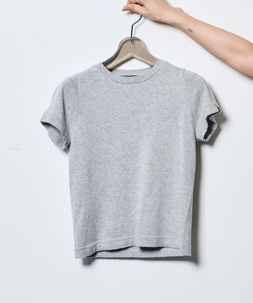 extreme cashmere（エクストリーム　カシミヤ）の「EXTREME CASHMERE X AMERICA：ニット（ニット/セーター・レディース・ライトグレー/ピンク・FREE）」の2枚目の写真