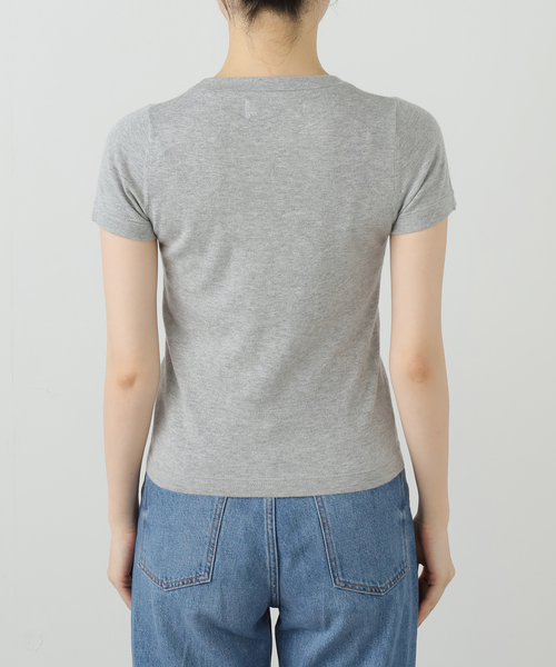 extreme cashmere（エクストリーム　カシミヤ）の「EXTREME CASHMERE X AMERICA：ニット（ニット/セーター・レディース・ライトグレー/ピンク・FREE）」の10枚目の写真