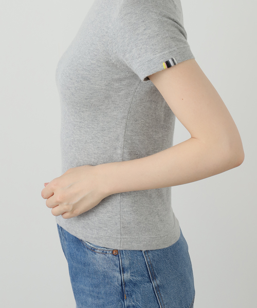 extreme cashmere（エクストリーム　カシミヤ）の「EXTREME CASHMERE X AMERICA：ニット（ニット/セーター・レディース・ライトグレー/ピンク・FREE）」の12枚目の写真