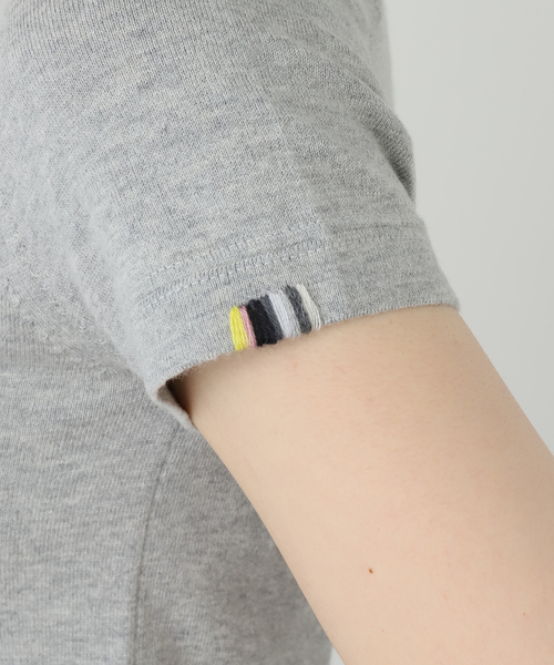 extreme cashmere（エクストリーム　カシミヤ）の「EXTREME CASHMERE X AMERICA：ニット（ニット/セーター・レディース・ライトグレー/ピンク・FREE）」の13枚目の写真