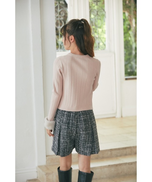tocco closet（トッコ　クローゼット）の「ハイウエストツイードショートパンツ（その他パンツ・レディース・ピンク/ブラック・M）」の8枚目の写真