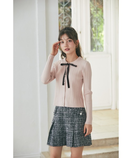 tocco closet（トッコ　クローゼット）の「ハイウエストツイードショートパンツ（その他パンツ・レディース・ピンク/ブラック・M）」の7枚目の写真
