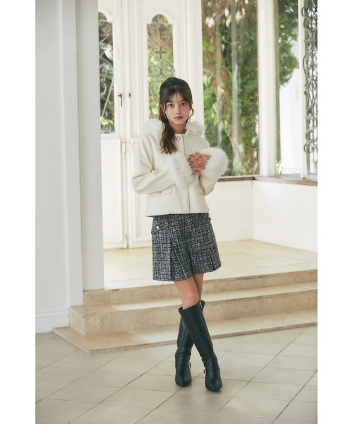 tocco closet（トッコ　クローゼット）の「ハイウエストツイードショートパンツ（その他パンツ・レディース・ピンク/ブラック・M）」の11枚目の写真