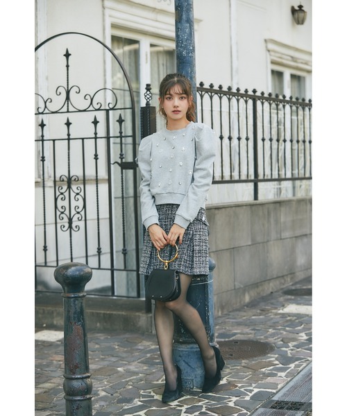 tocco closet（トッコ　クローゼット）の「ハイウエストツイードショートパンツ（その他パンツ・レディース・ピンク/ブラック・M）」の13枚目の写真