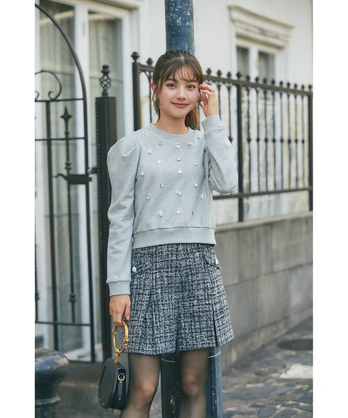 tocco closet（トッコ　クローゼット）の「ハイウエストツイードショートパンツ（その他パンツ・レディース・ピンク/ブラック・M）」の14枚目の写真