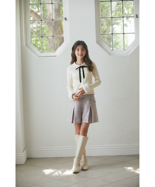 tocco closet（トッコ　クローゼット）の「ハイウエストツイードショートパンツ（その他パンツ・レディース・ピンク/ブラック・M）」の15枚目の写真