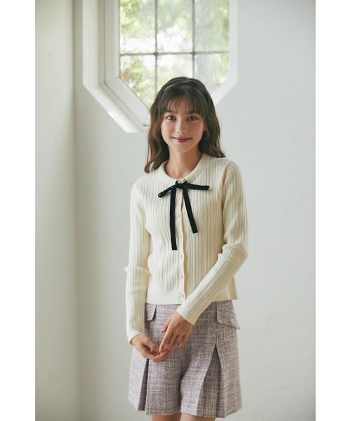 tocco closet（トッコ　クローゼット）の「ハイウエストツイードショートパンツ（その他パンツ・レディース・ピンク/ブラック・M）」の19枚目の写真