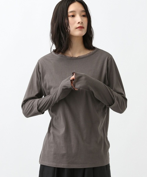 studio CLIP(スタディオクリップ)の「《natural by clip》テレコスリーブ切り替えプルオーバー(Tシャツ/カットソー・レディース・ライトグレー/チャコール/オフホワイト・FREE)」の21枚目の写真