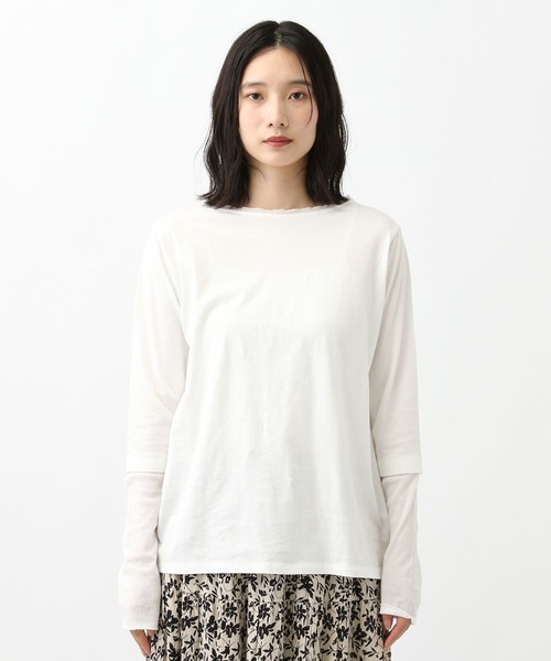 studio CLIP(スタディオクリップ)の「《natural by clip》テレコスリーブ切り替えプルオーバー(Tシャツ/カットソー・レディース・ライトグレー/チャコール/オフホワイト・FREE)」の20枚目の写真