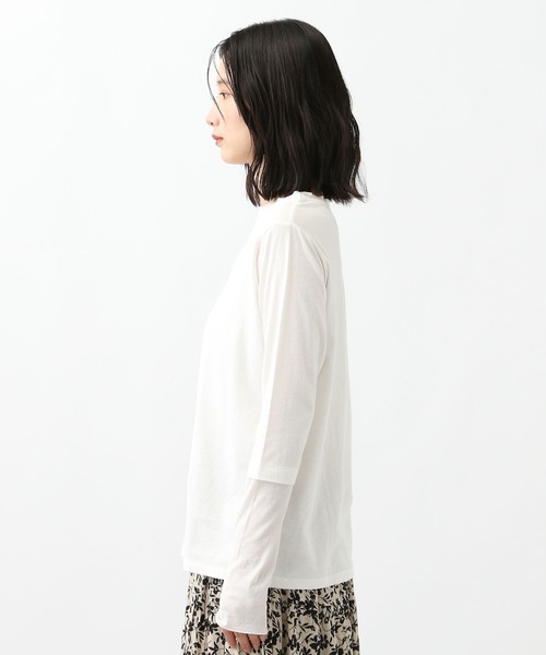 studio CLIP(スタディオクリップ)の「《natural by clip》テレコスリーブ切り替えプルオーバー(Tシャツ/カットソー・レディース・ライトグレー/チャコール/オフホワイト・FREE)」の19枚目の写真