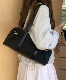 【軽量260g◎】3ポケットナイロンボストンバッグ/ハンドバッグ