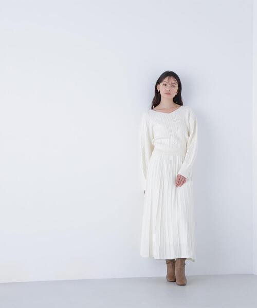 ◇ケーブルニットセットアップ（ワンピース）｜NATURAL BEAUTY BASIC
