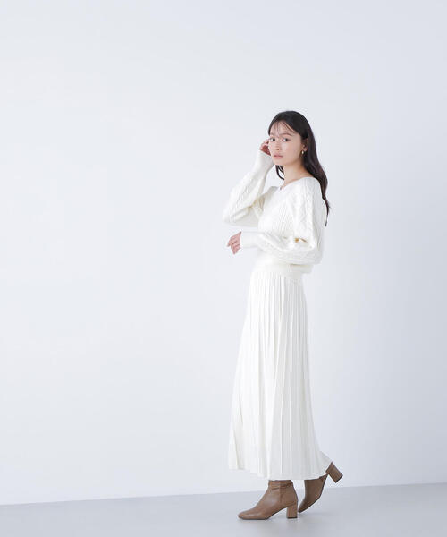 白無垢フルセット ◇ケーブルニットセットアップ（ワンピース）｜NATURAL BEAUTY BASIC