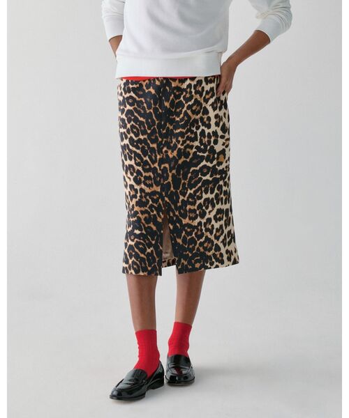 kate spade new york（ケイトスペード ニューヨーク）の「レオパード ミディ スカート（スカート・レディース・ピンク・0/2/4）」の4枚目の写真