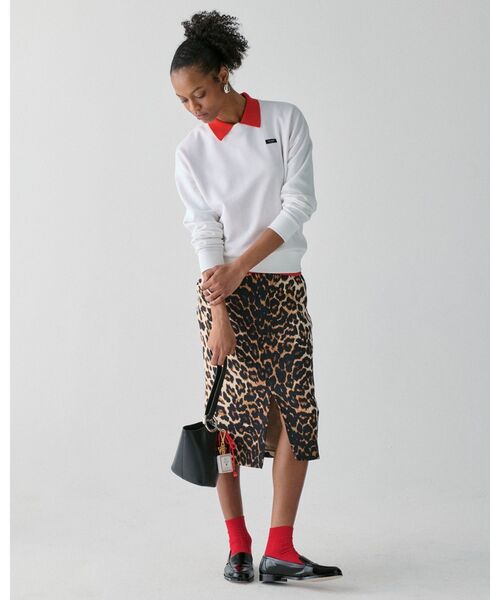 kate spade new york（ケイトスペード ニューヨーク）の「レオパード ミディ スカート（スカート・レディース・ピンク・0/2/4）」の2枚目の写真