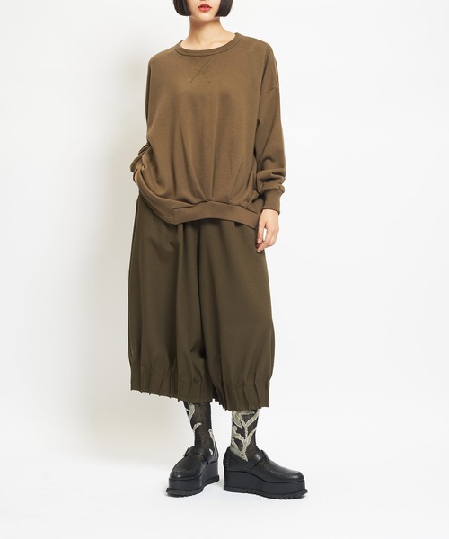 gomme（ゴム）の「30/10裏毛　ドレープＴ（Tシャツ/カットソー・レディース・チャコールグレー/カーキ/ブラック・MEDIUM）」の4枚目の写真