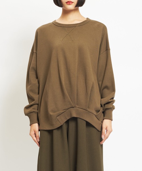 gomme（ゴム）の「30/10裏毛　ドレープＴ（Tシャツ/カットソー・レディース・チャコールグレー/カーキ/ブラック・MEDIUM）」の14枚目の写真