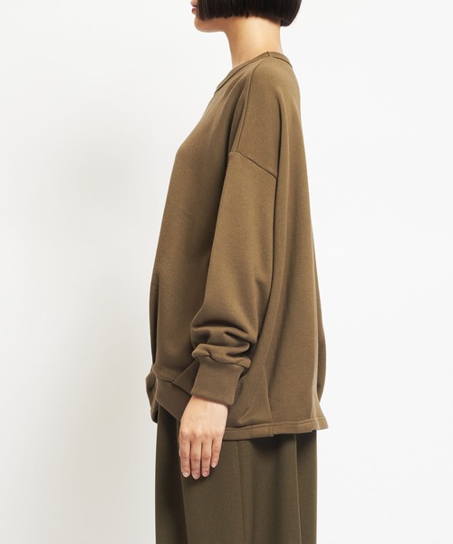 gomme（ゴム）の「30/10裏毛　ドレープＴ（Tシャツ/カットソー・レディース・チャコールグレー/カーキ/ブラック・MEDIUM）」の15枚目の写真