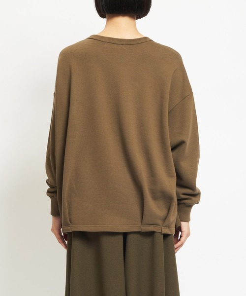 gomme（ゴム）の「30/10裏毛　ドレープＴ（Tシャツ/カットソー・レディース・チャコールグレー/カーキ/ブラック・MEDIUM）」の16枚目の写真