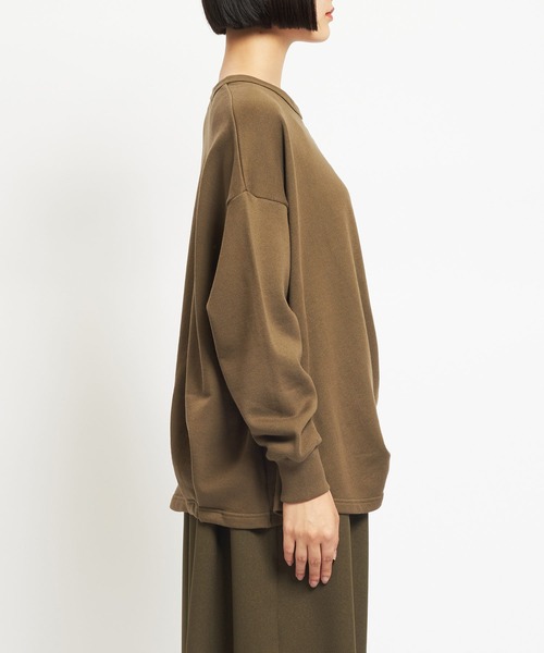 gomme（ゴム）の「30/10裏毛　ドレープＴ（Tシャツ/カットソー・レディース・チャコールグレー/カーキ/ブラック・MEDIUM）」の17枚目の写真