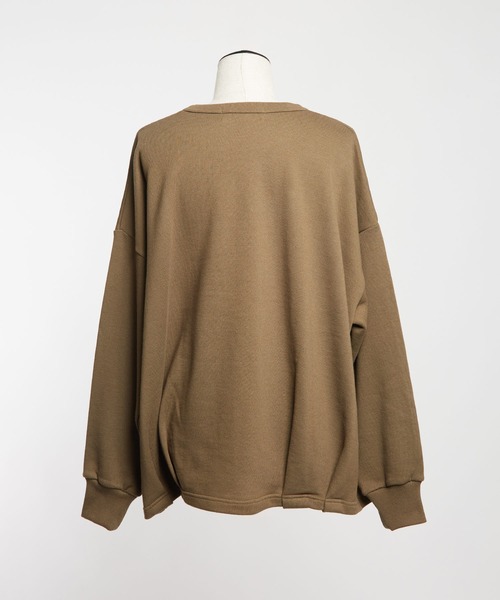 gomme（ゴム）の「30/10裏毛　ドレープＴ（Tシャツ/カットソー・レディース・チャコールグレー/カーキ/ブラック・MEDIUM）」の20枚目の写真