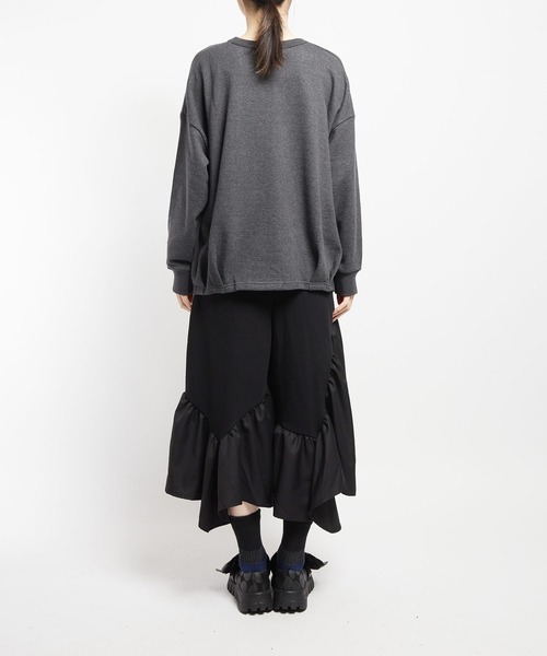 gomme（ゴム）の「30/10裏毛　ドレープＴ（Tシャツ/カットソー・レディース・チャコールグレー/カーキ/ブラック・MEDIUM）」の10枚目の写真