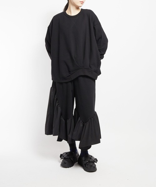 gomme（ゴム）の「30/10裏毛　ドレープＴ（Tシャツ/カットソー・レディース・チャコールグレー/カーキ/ブラック・MEDIUM）」の11枚目の写真