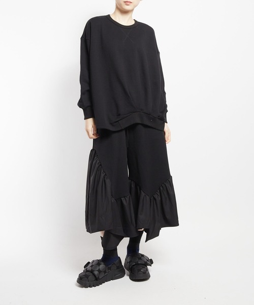 gomme（ゴム）の「30/10裏毛　ドレープＴ（Tシャツ/カットソー・レディース・チャコールグレー/カーキ/ブラック・MEDIUM）」の12枚目の写真