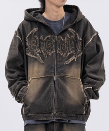 Jungle Storm（ジャングルストーム）の「【13】トライバルフリンジデニム フルジップパーカー（その他アウター）」