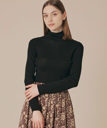 【Precious12月号/婦人画報11月号掲載】クリアーニットタートルネックプルオーバー