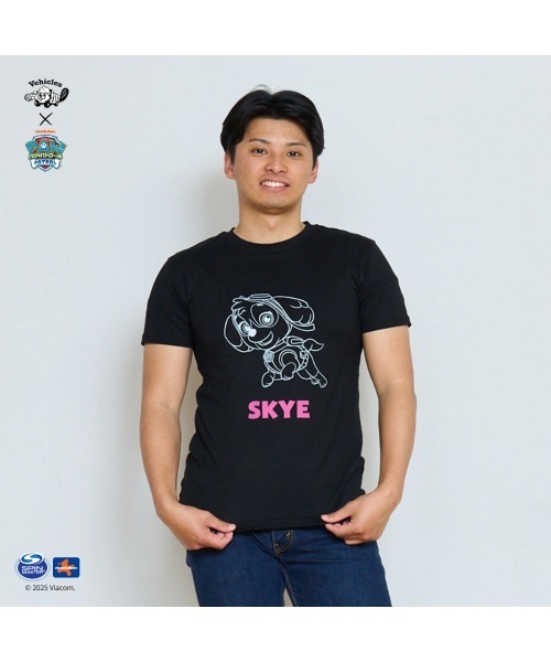 Vehicles(ビークルズ)の「パウパトロール 子供服 グラフィック半袖Tシャツスカイホワイト スカイ(Tシャツ/カットソー・レディース・ホワイト/ブラック・womens free/MEDIUM/LARGE)」の2枚目の写真