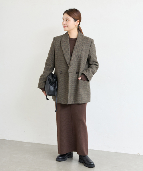 JOURNAL STANDARD(ジャーナルスタンダード)の「MANTECO PEAKED ジャケット(テーラードジャケット・レディース・チャコールグレー/カーキ・FREE)」の4枚目の写真