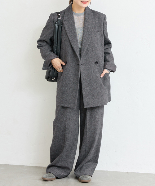 JOURNAL STANDARD(ジャーナルスタンダード)の「MANTECO PEAKED ジャケット(テーラードジャケット・レディース・チャコールグレー/カーキ・FREE)」の6枚目の写真