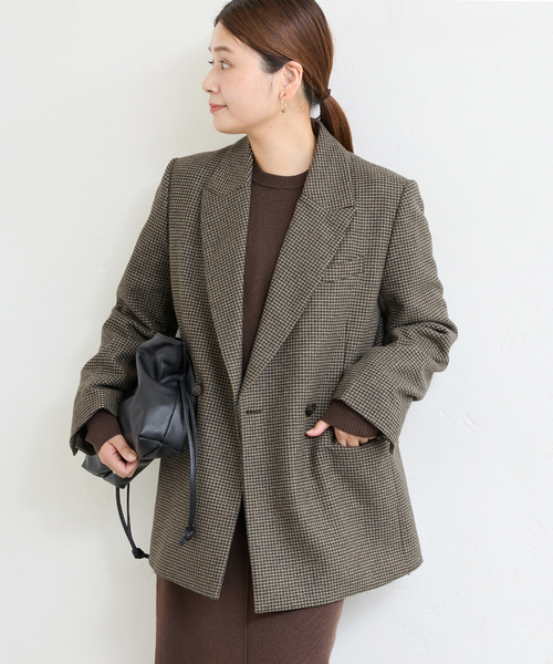 JOURNAL STANDARD(ジャーナルスタンダード)の「MANTECO PEAKED ジャケット(テーラードジャケット・レディース・チャコールグレー/カーキ・FREE)」の13枚目の写真