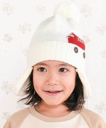 SLAP SLIP（スラップスリップ）の「消防車恐竜耳当て付きニット帽(48~55cm)（ニットキャップ/ビーニー）」