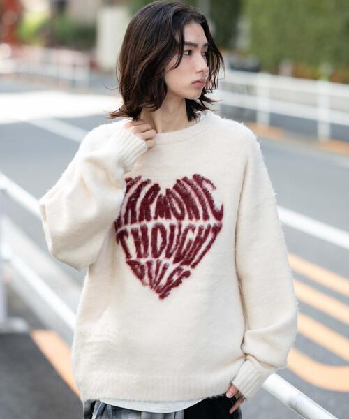 WEGO(ウィゴー)の「WEGO/【25年秋冬新作】ファジーグラフィックプルオーバー(ニット/セーター・メンズ・ネイビー/オレンジ/ワイン/ブラック/オフホワイト/グレー/ホワイト系その他・MEDIUM/LARGE)」の15枚目の写真