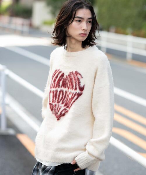 WEGO(ウィゴー)の「WEGO/【25年秋冬新作】ファジーグラフィックプルオーバー(ニット/セーター・メンズ・ネイビー/オレンジ/ワイン/ブラック/オフホワイト/グレー/ホワイト系その他・MEDIUM/LARGE)」の16枚目の写真