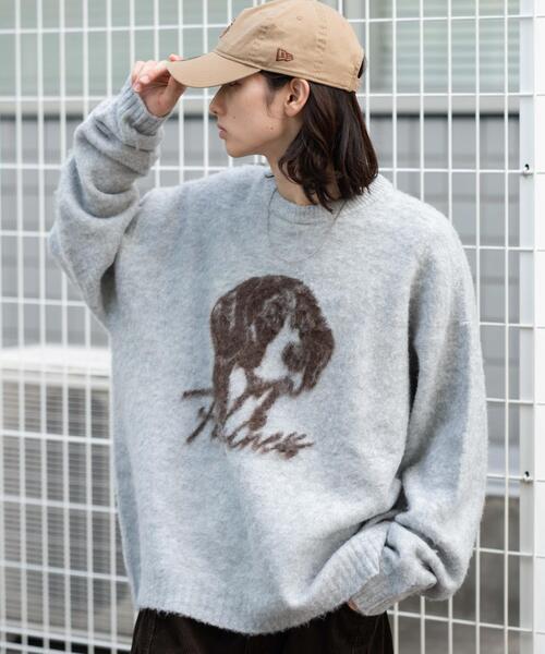 WEGO(ウィゴー)の「WEGO/【25年秋冬新作】ファジーグラフィックプルオーバー(ニット/セーター・メンズ・ネイビー/オレンジ/ワイン/ブラック/オフホワイト/グレー/ホワイト系その他・MEDIUM/LARGE)」の22枚目の写真