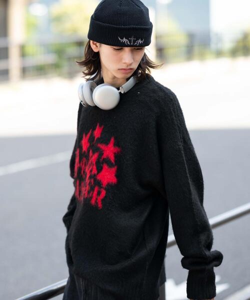 WEGO(ウィゴー)の「WEGO/【25年秋冬新作】ファジーグラフィックプルオーバー(ニット/セーター・メンズ・ネイビー/オレンジ/ワイン/ブラック/オフホワイト/グレー/ホワイト系その他・MEDIUM/LARGE)」の19枚目の写真