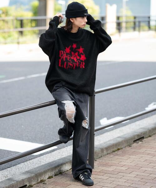 WEGO(ウィゴー)の「WEGO/【25年秋冬新作】ファジーグラフィックプルオーバー(ニット/セーター・メンズ・ネイビー/オレンジ/ワイン/ブラック/オフホワイト/グレー/ホワイト系その他・MEDIUM/LARGE)」の21枚目の写真