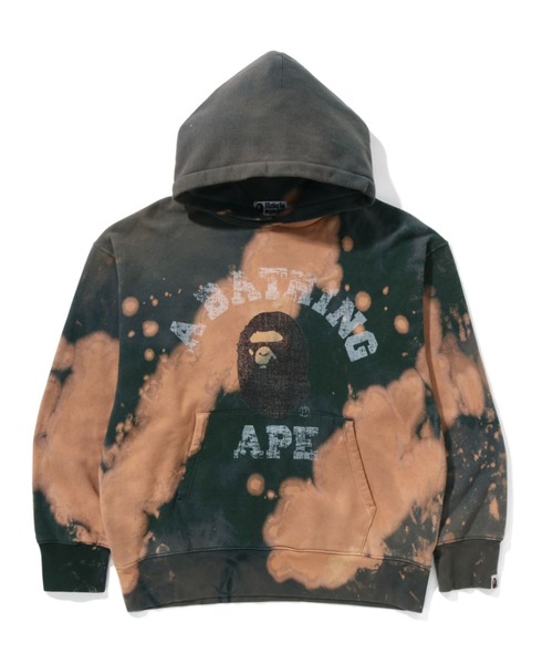 TIE DYE COLLEGE RELAXED FIT PULLOVER HOODIE