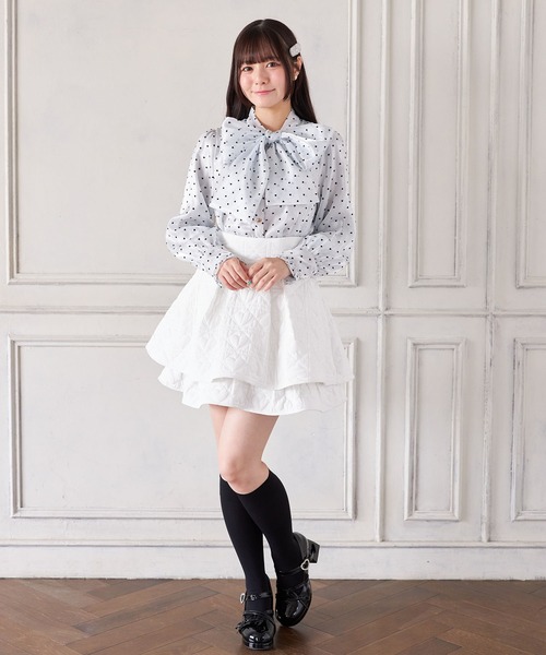 Suyunn(スユン)の「バックレースアップハートダイヤキルティングスカート(スカート・レディース・ホワイト/ピンク・M)」の8枚目の写真