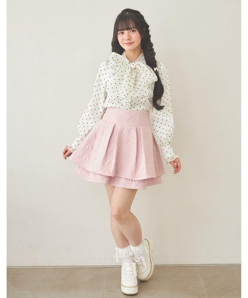Suyunn(スユン)の「バックレースアップハートダイヤキルティングスカート(スカート・レディース・ホワイト/ピンク・M)」の12枚目の写真