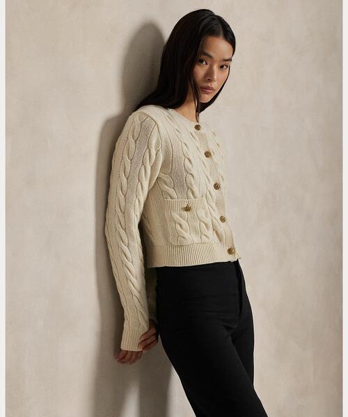 ケーブル ウールカシミヤ カーディガン（カーディガン/ボレロ）｜POLO