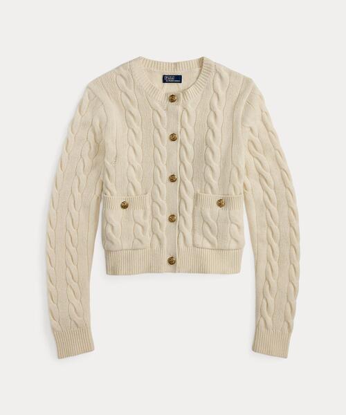 ケーブル ウールカシミヤ カーディガン（カーディガン/ボレロ）｜POLO
