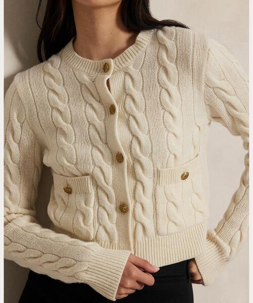 ケーブル ウールカシミヤ カーディガン（カーディガン/ボレロ）｜POLO